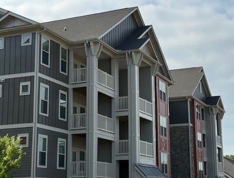 Modern multi-story apartment building exterior